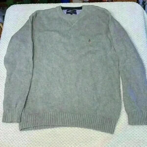 Tommy Hilfiger grandpa sweater sz L vintage crew neck cable knit thick *wear*